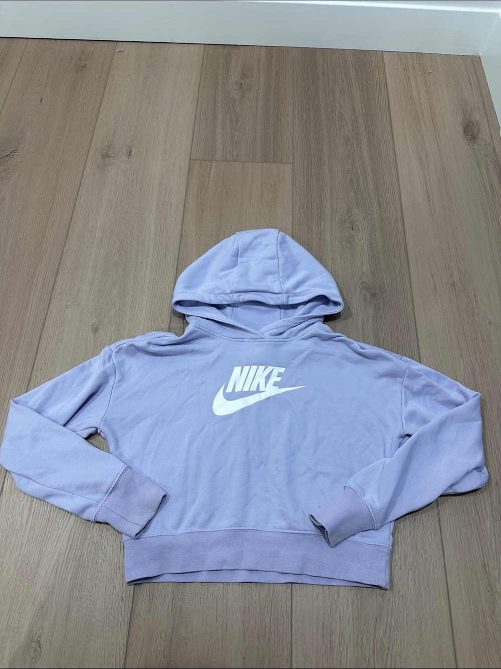 Nike Crop Hoodie Lavender Light Purple White Girls Youth XL Like New